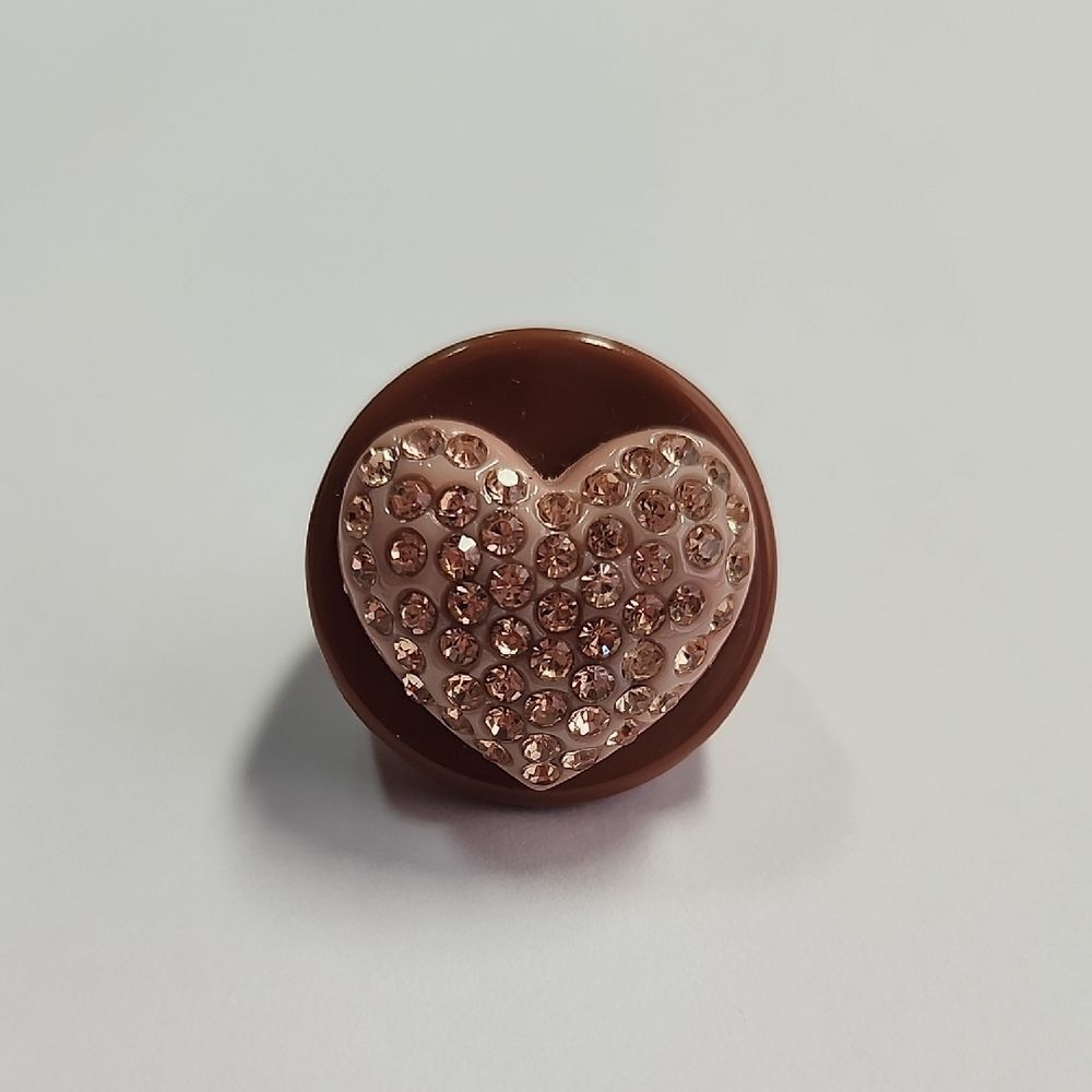 Crystal Heart Circle Ring by Sparklemuse  Size 9
